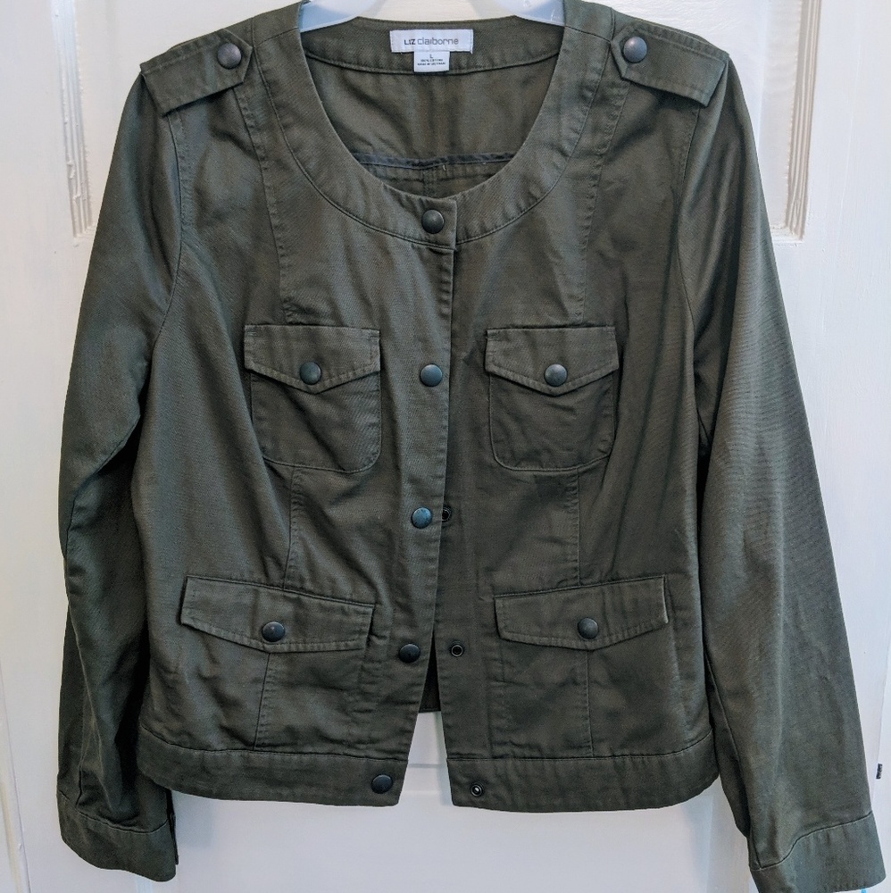 Liz Claiborne Army Green Jacket